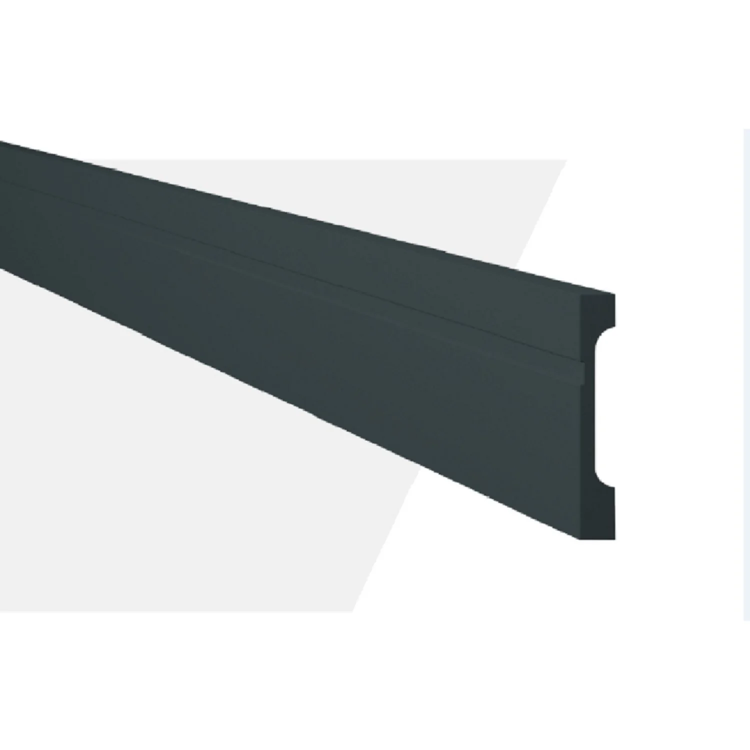 Rodapé De Poliestireno Frisado 7cmx2,44m Rende 2,44mmf7 Gart  Preto