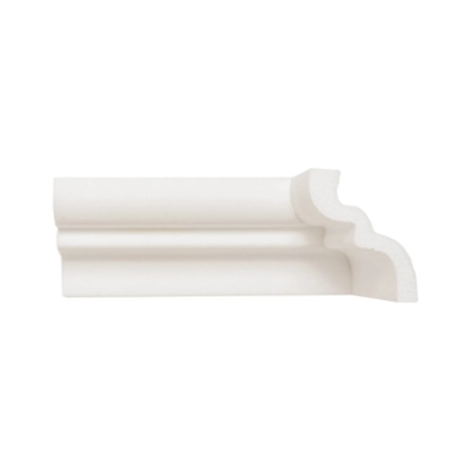 Rodateto De Poliestireno 8cmx65mm Liso 2,0 Metro Linear - Caixa Com 2 Unidade - Branco