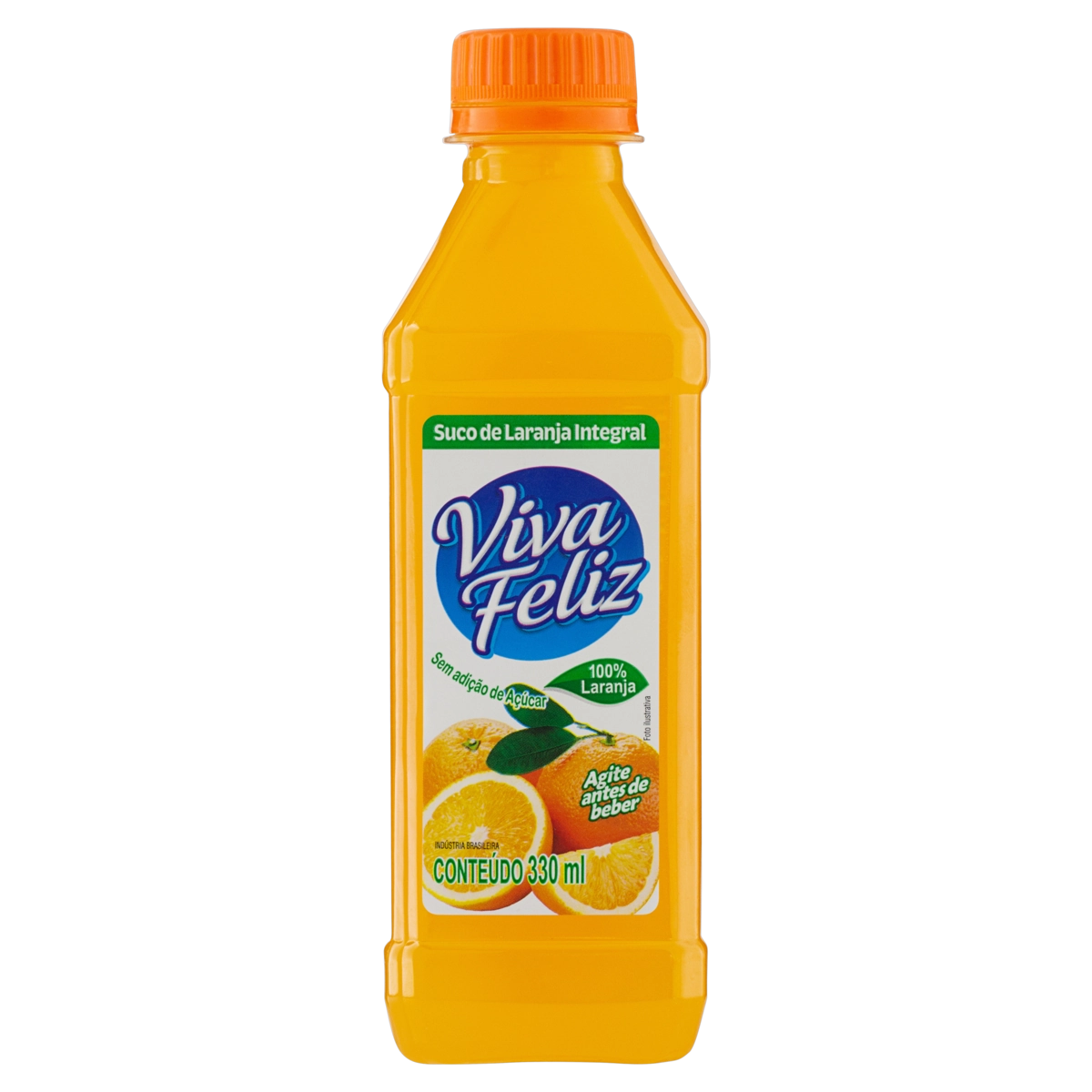 Suco Integral Laranja Viva Feliz Garrafa 330ml