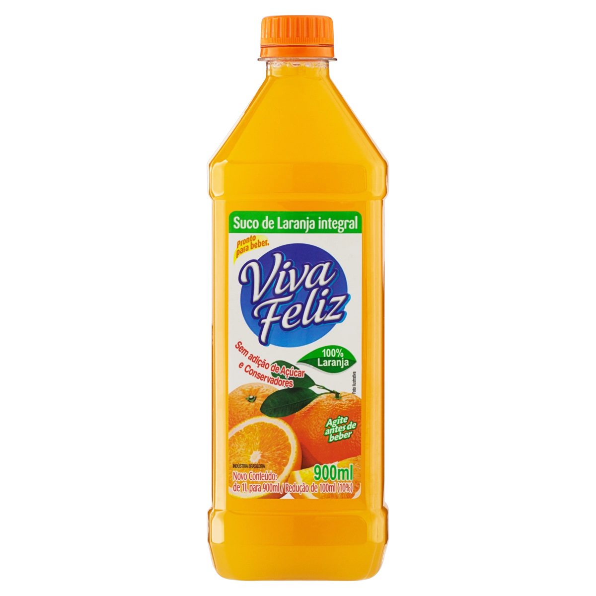 Suco Integral Laranja Viva Feliz Garrafa 900ml
