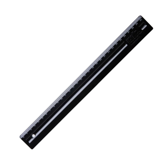 Regua Dello Black White Pt 30cm