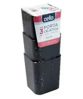 Kit C/ 3 Porta Objetos Preto
