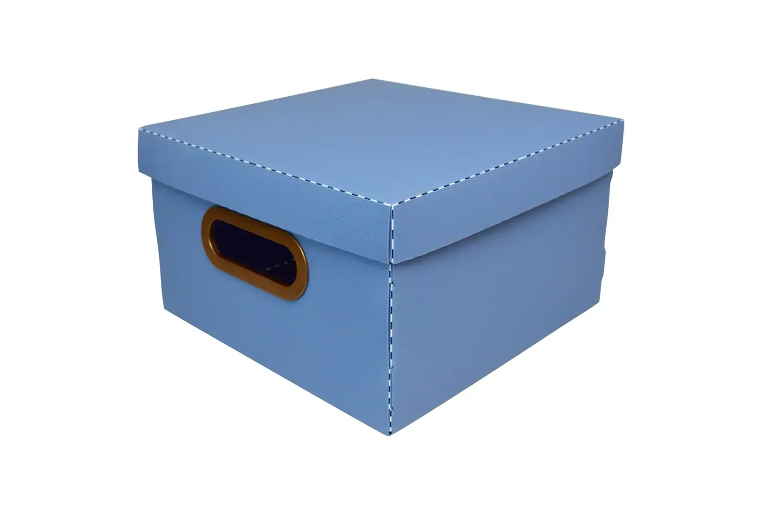 Caixa Organizadora Linho Pq Azul Cl 25x25x15c