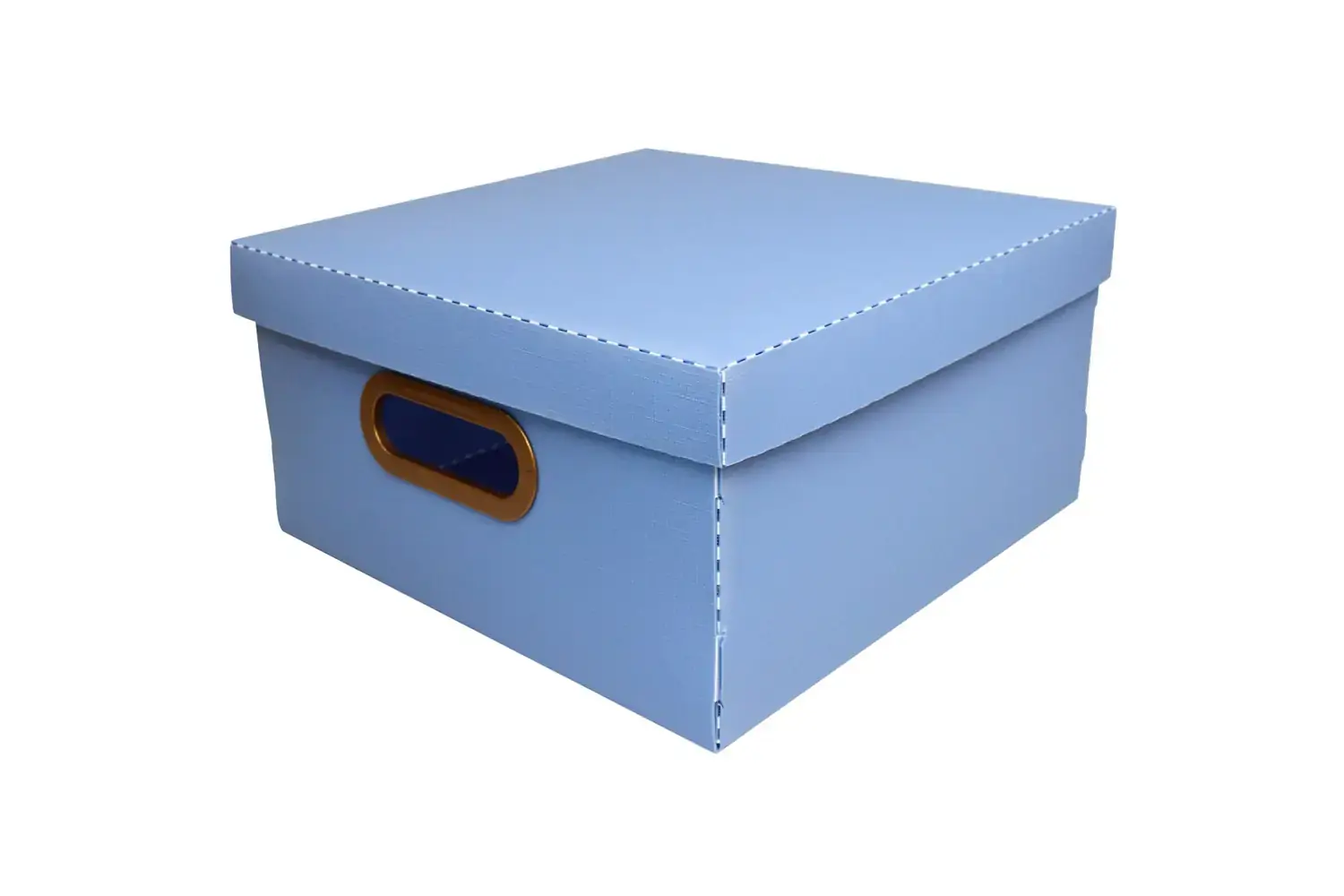 Caixa Organizadora Linho Med Azul Claro 29x29x15cm