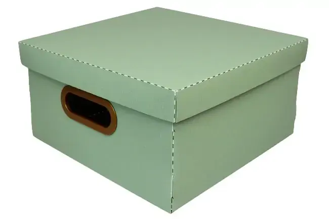 Caixa Organizadora Linho Med Verde 29x29x15cm