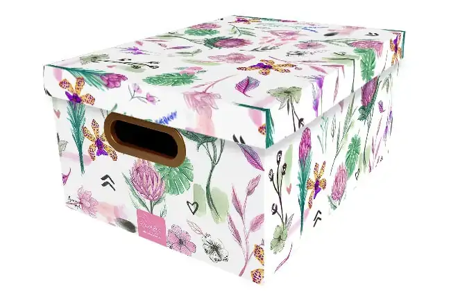 Caixa Organizadora Med Estampada Botanica