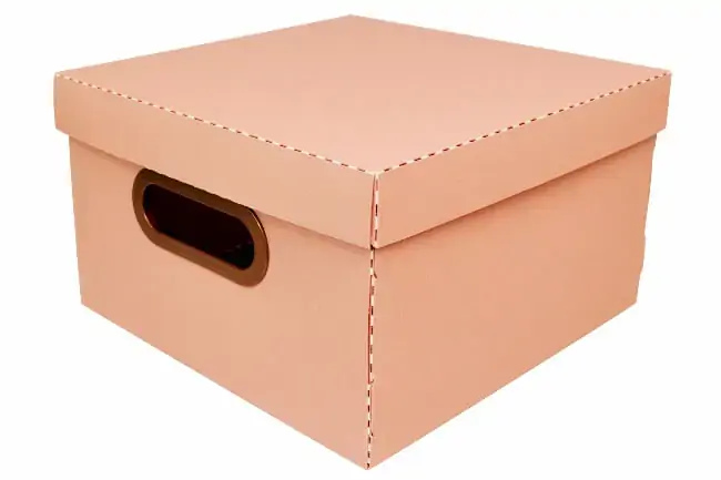 Caixa Organizadora Linho Pq Terracota 25x25x15cm