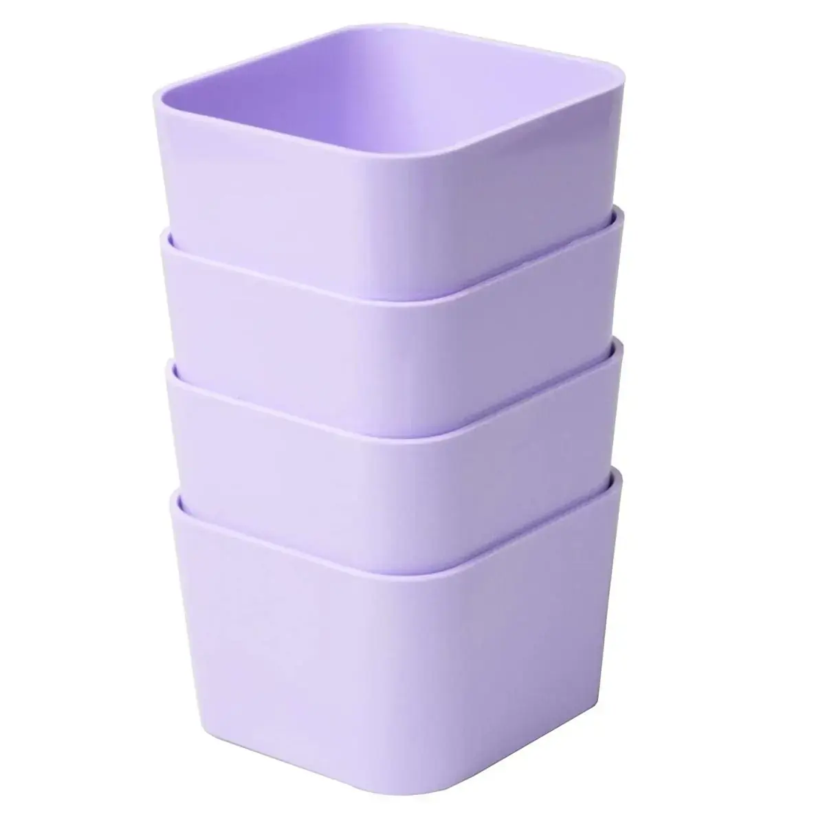 Kit 4 Porta Objetos Organizadores para Escritório Dello Lilás Pastel