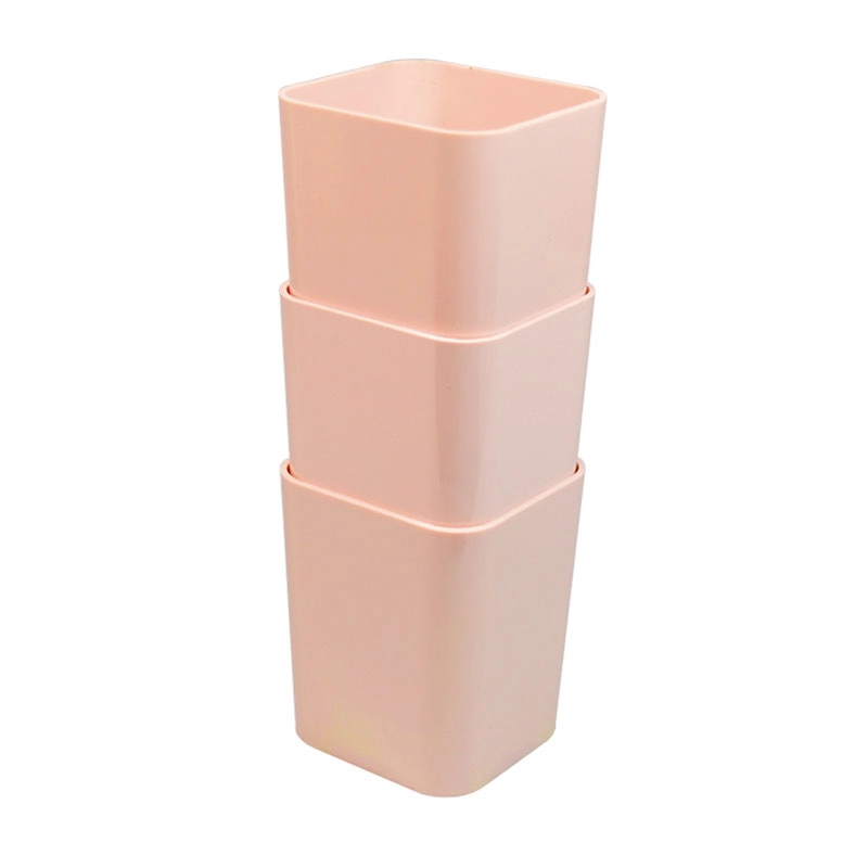 Kit Porta Objetos Rosa Pastel C/3 80x76x97mm