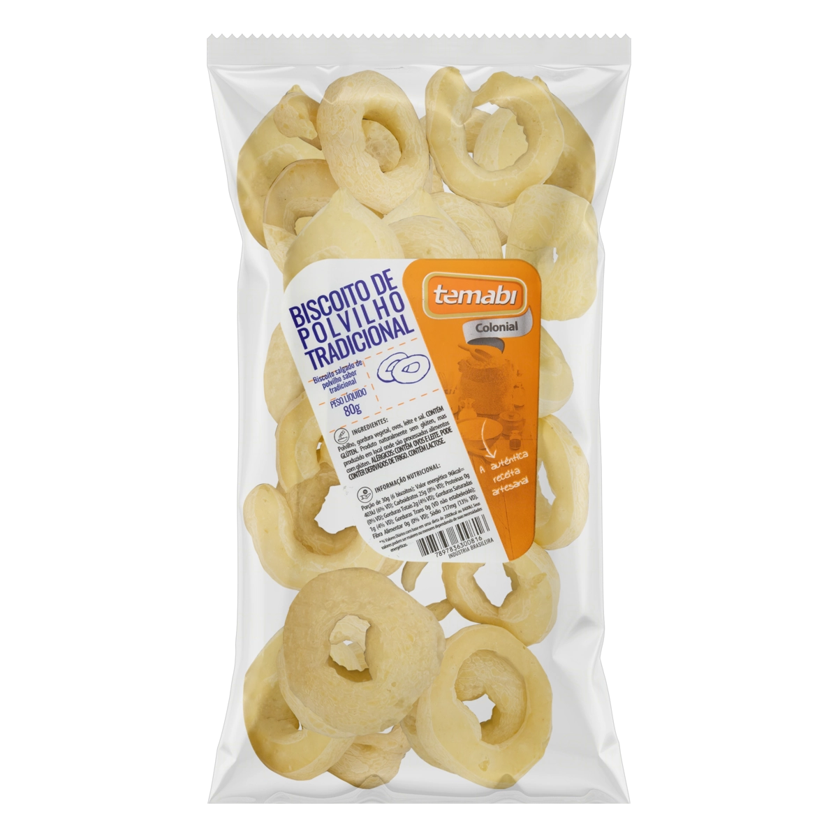 Biscoito De Polvilho Tradicional Temabi Colonial Pacote 80g