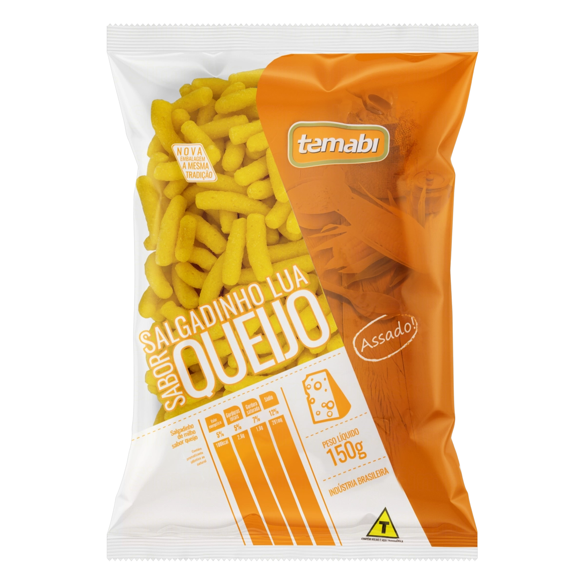 Salgadinho De Milho Lua Queijo Temabi Pacote 150g