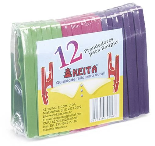 Prendedores P/ Roupas Keita C/12un