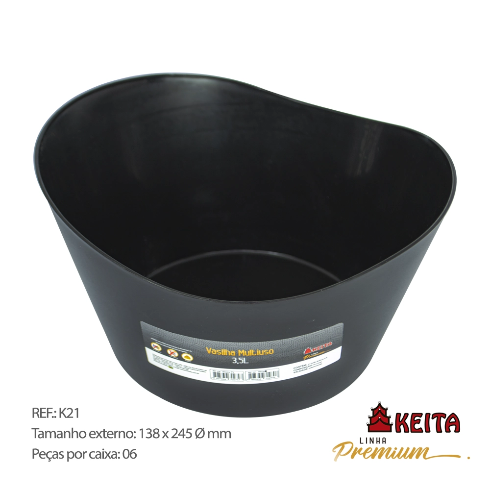 Vasilha Multiuso Keita Preta 3,5l