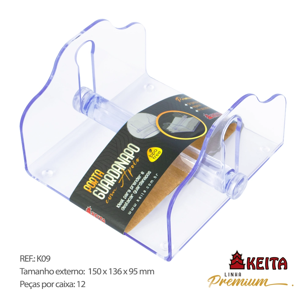 Porta Guardanapo Keita Cristal C/apoio K09