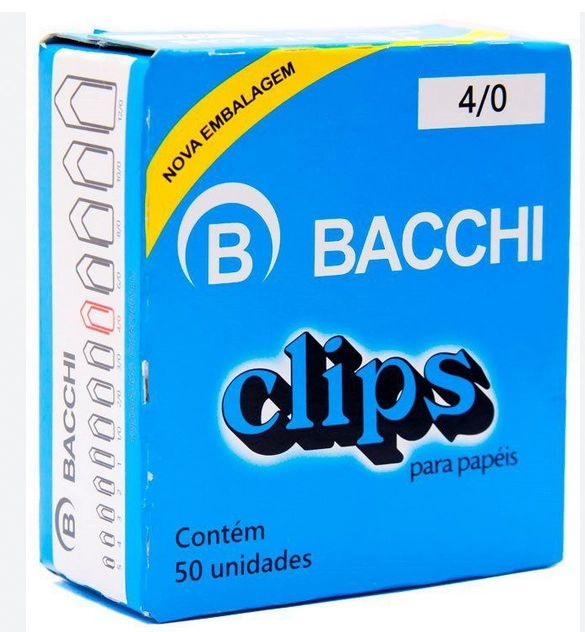 Clips Papel Bacchi 4/0 C/50un