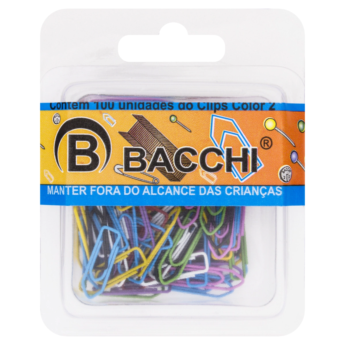 Clips Colorido Bacchi N 2 100 Unidades
