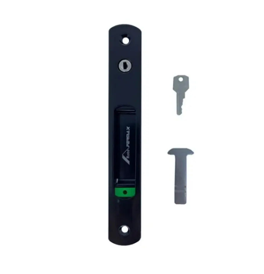 Fecho Concha com chave para porta ou janela de alumínio preto