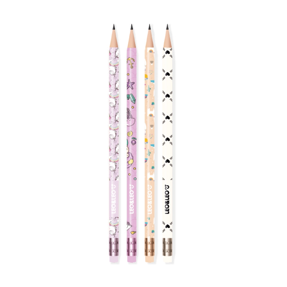 Kit Lapis Grafite Leonora Hb Stamp Feminino C/4