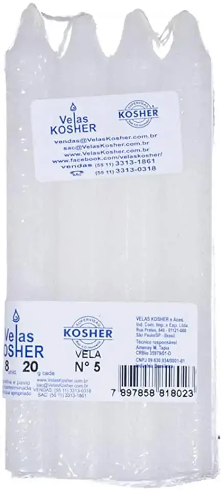 Vela N.5 Kosher Com 8 Unidades De 20g