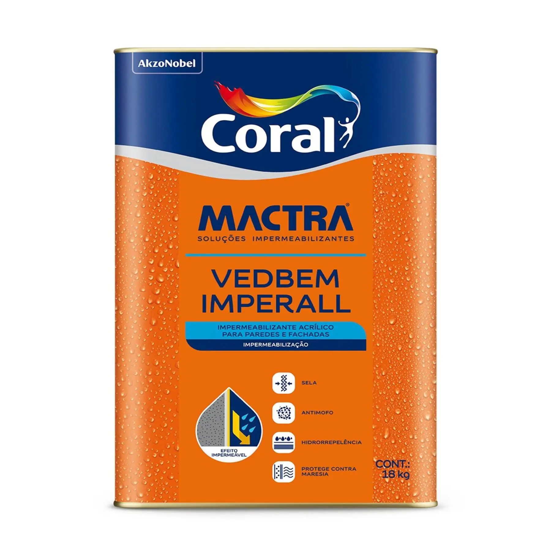 Tinta Impermeabilizante Cobertura Coral 18kg
