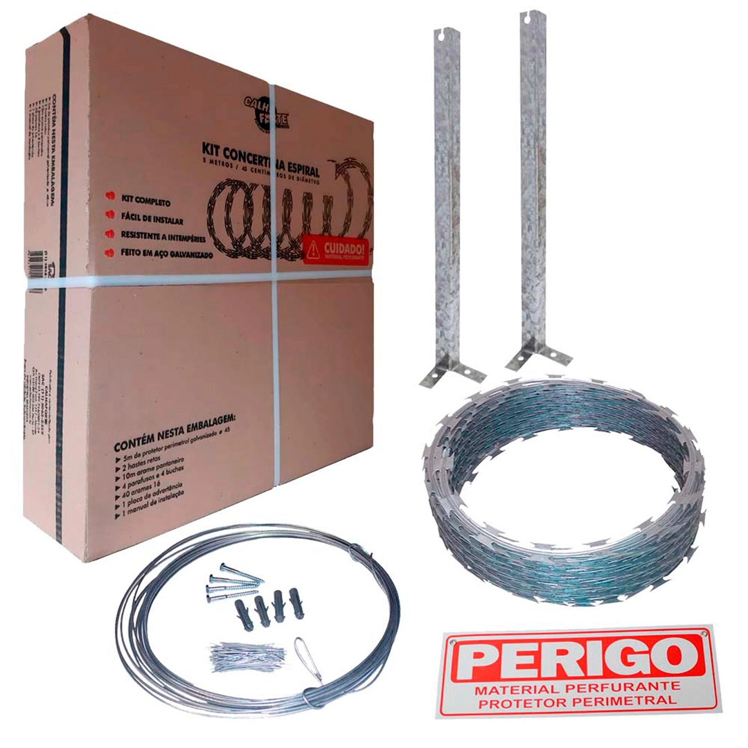 Kit Concertina Galvanizada 45cmx5m Calha Forte