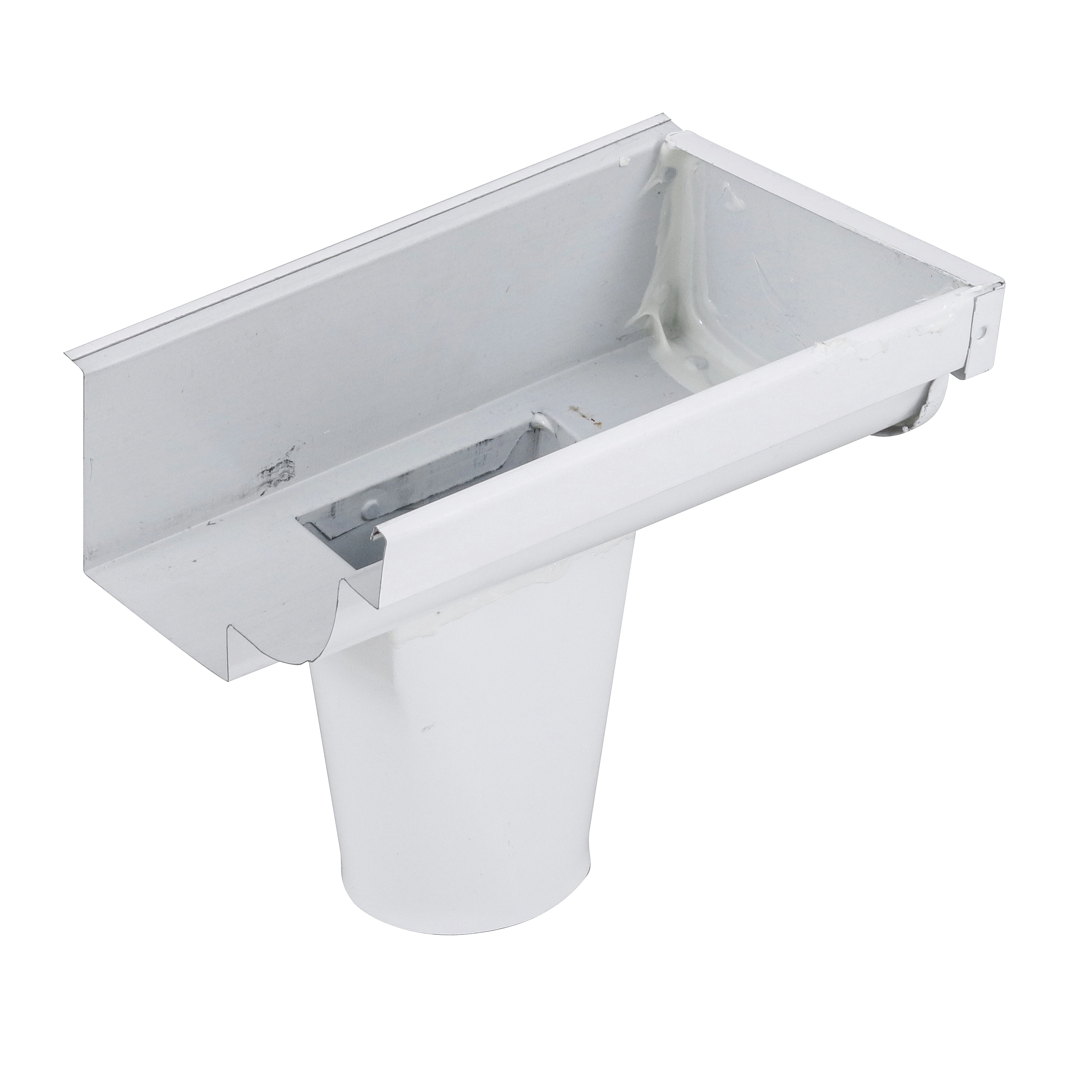 Terminal com Bocal 3" Direito Moldura Branco C28 Calha Forte
