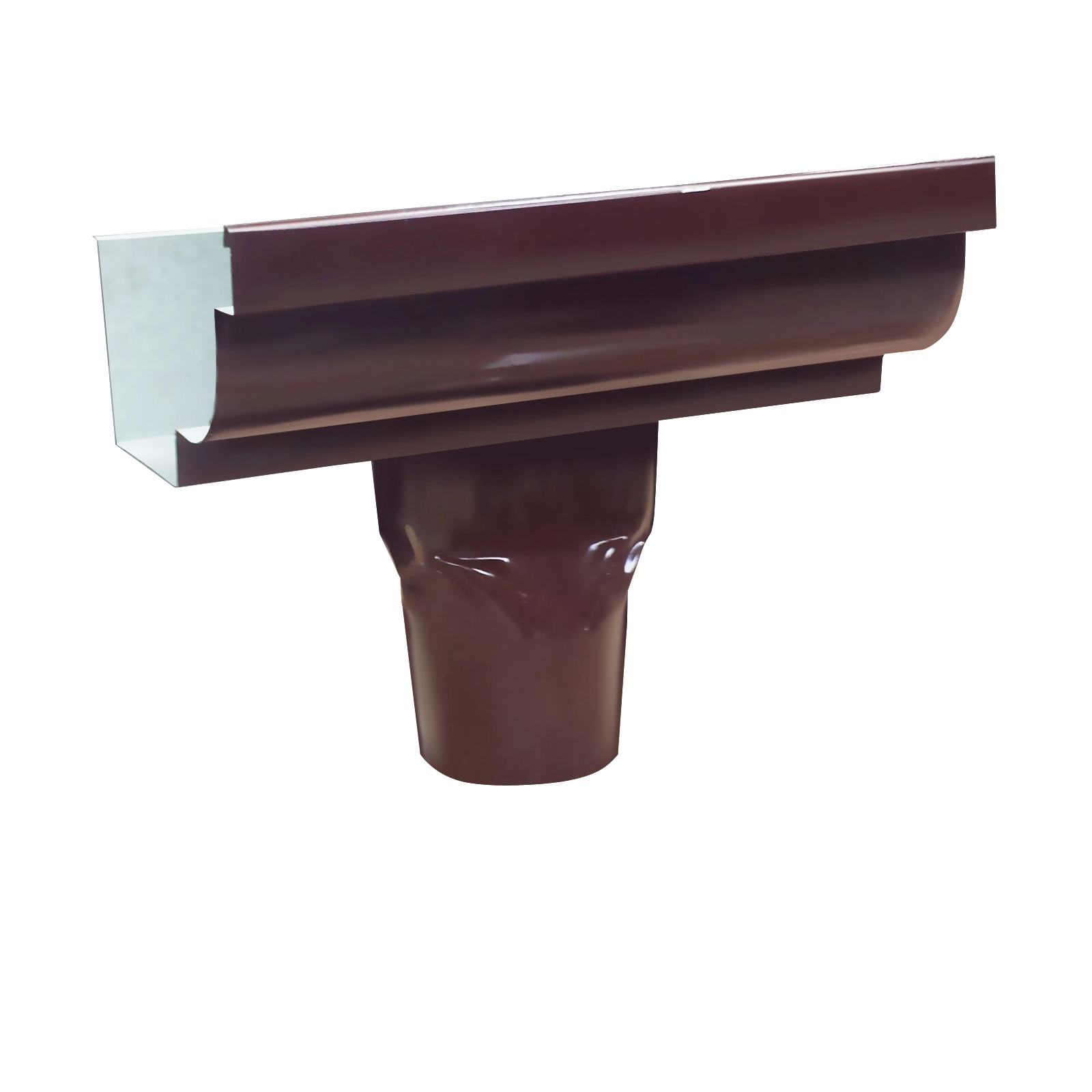 Emenda com Bocal 3" Moldura Marrom C28 Calha Forte