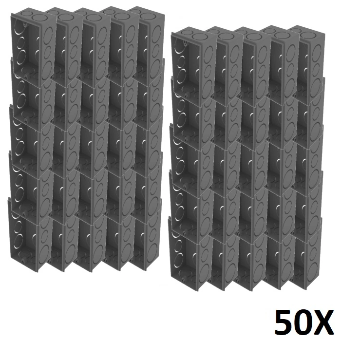 Kit 50 Caixa De Luz 4x2 Embutir Cinza Tuboline