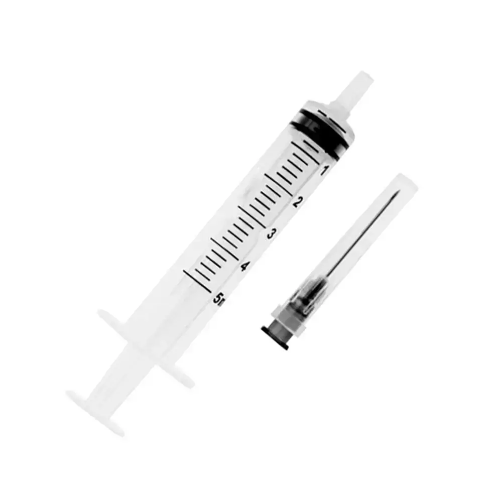 Seringa Hipodérmica 5ml Com Agulha 25mmx0,70mm 22G Bico Slip - Injex - Seringa Hipodérmica 5ml Com A