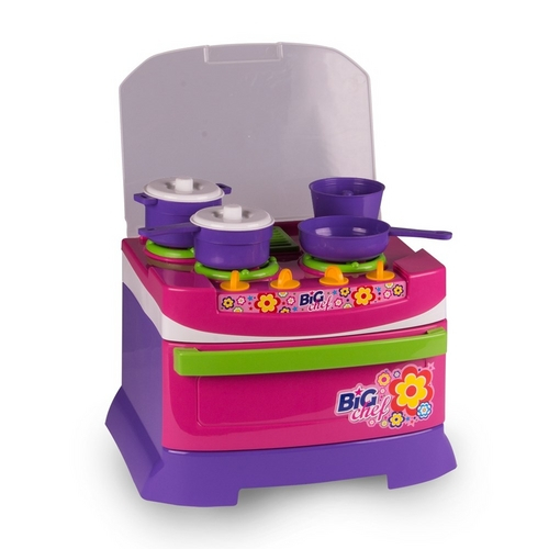 Mini Fogão Infantil Big Chef Com Acessórios 5542 Poliplac