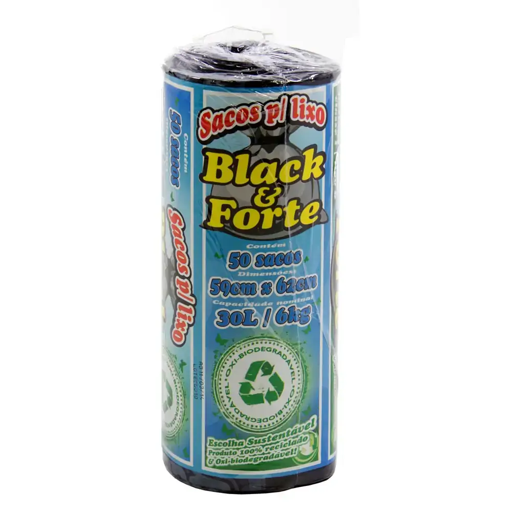 Saco P/ Lixo 30l Tradicional Black Forte Sache 50un