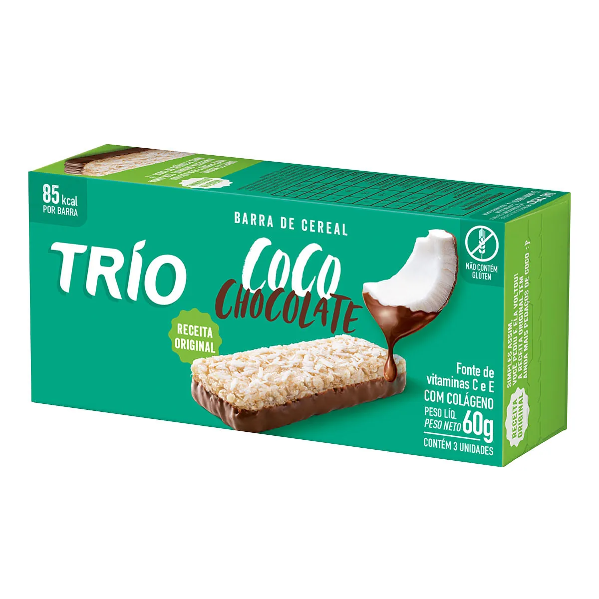 Barra Cereal Trio Light Chocolate E Coco 75g C/ 3 Unidades