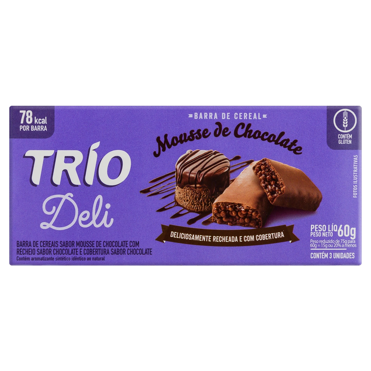 Barra De Cereal Trio Light Mousse De Chocolate