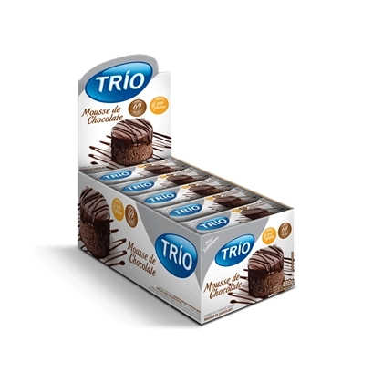 Barra De Cereal Mousse De Chocolate Cobertura Chocolate Trio Deli Pacote 20g