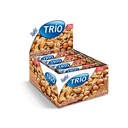 Barra De Cereal Trio Avelã E Castanha Light 24unidade X