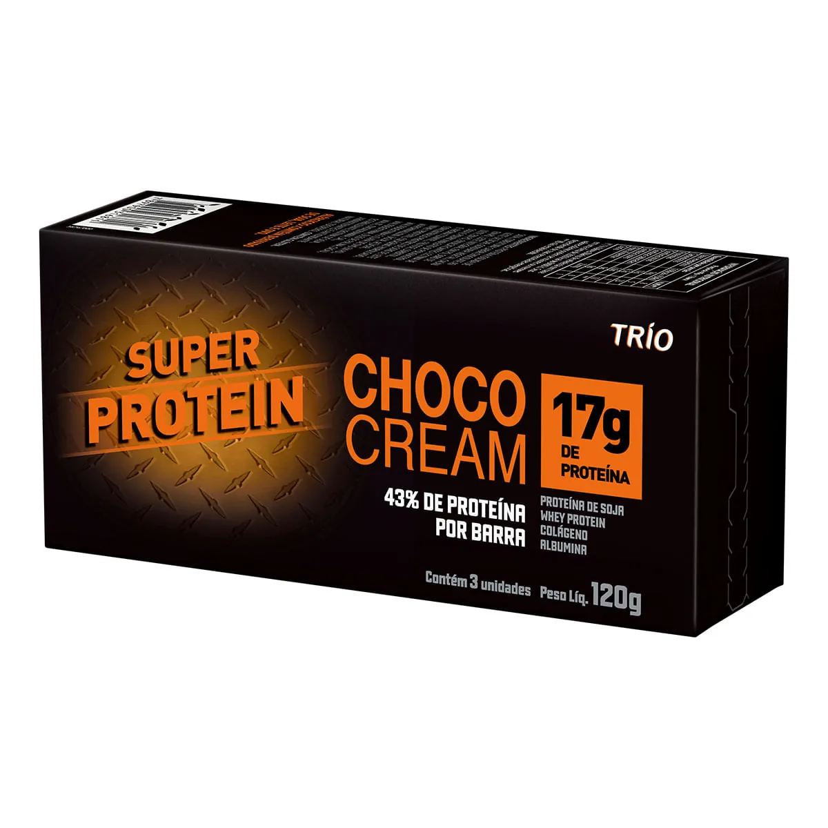 Barra Trio Super Protein Cream C/3 Chocolate