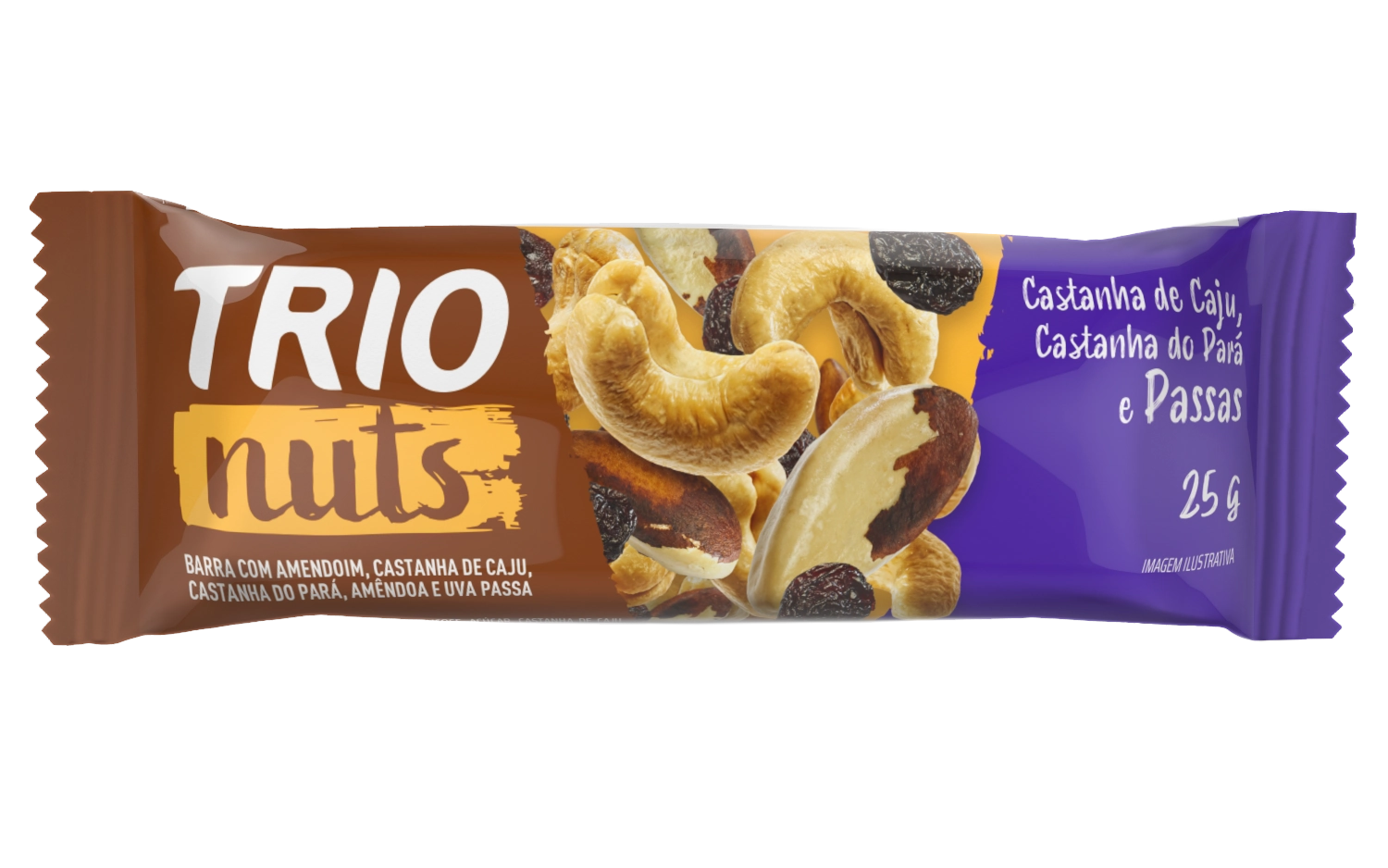 Barra De Nuts Trío Pacote 25g