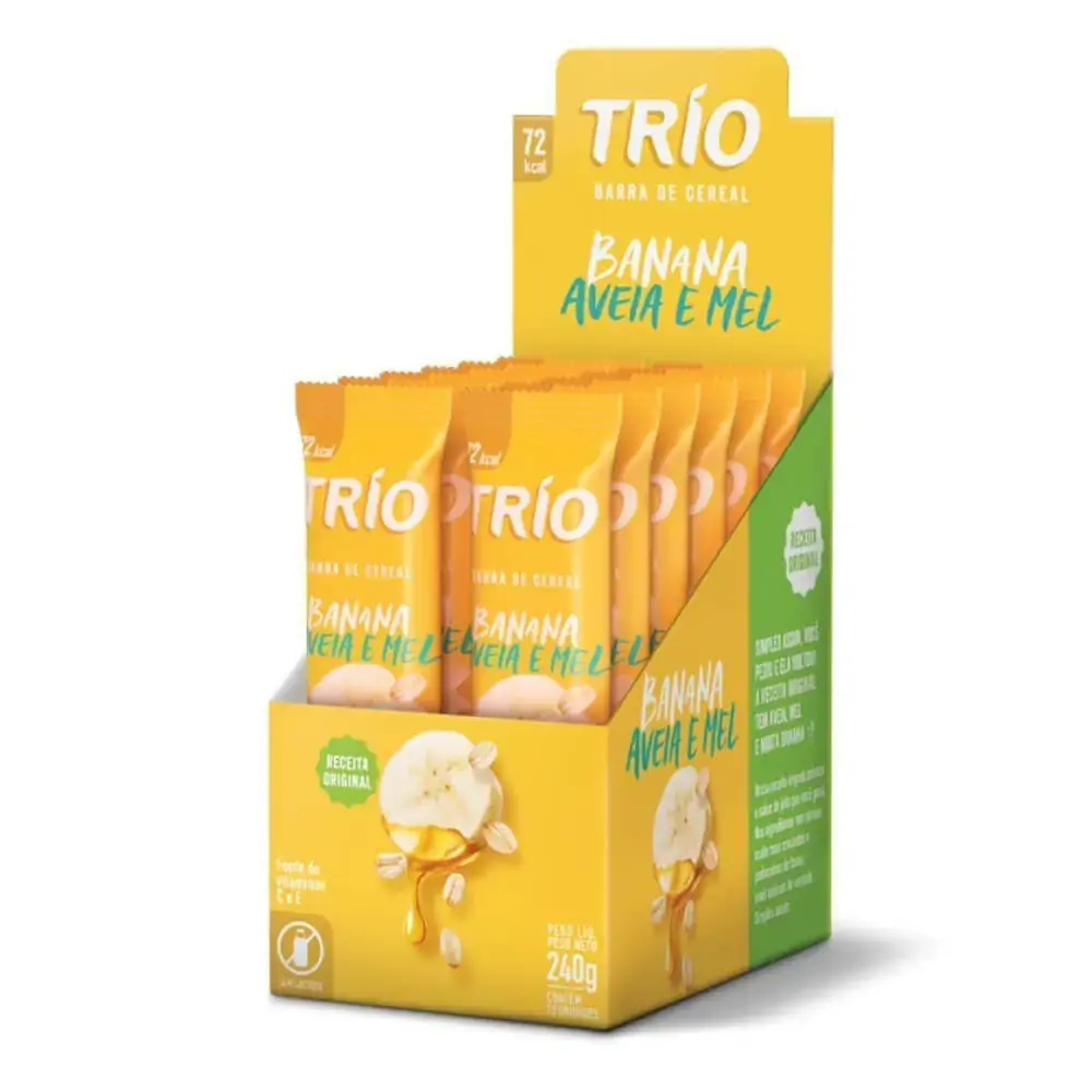 Barra Banana Aveia Mel Cx 240g Trio