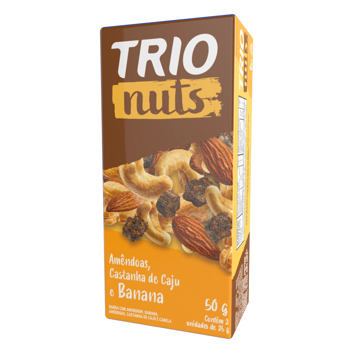 Pack Barra De Nuts Amêndoas, Castanha De Caju E Banana Trio Caixa 50g 2 Unidades
