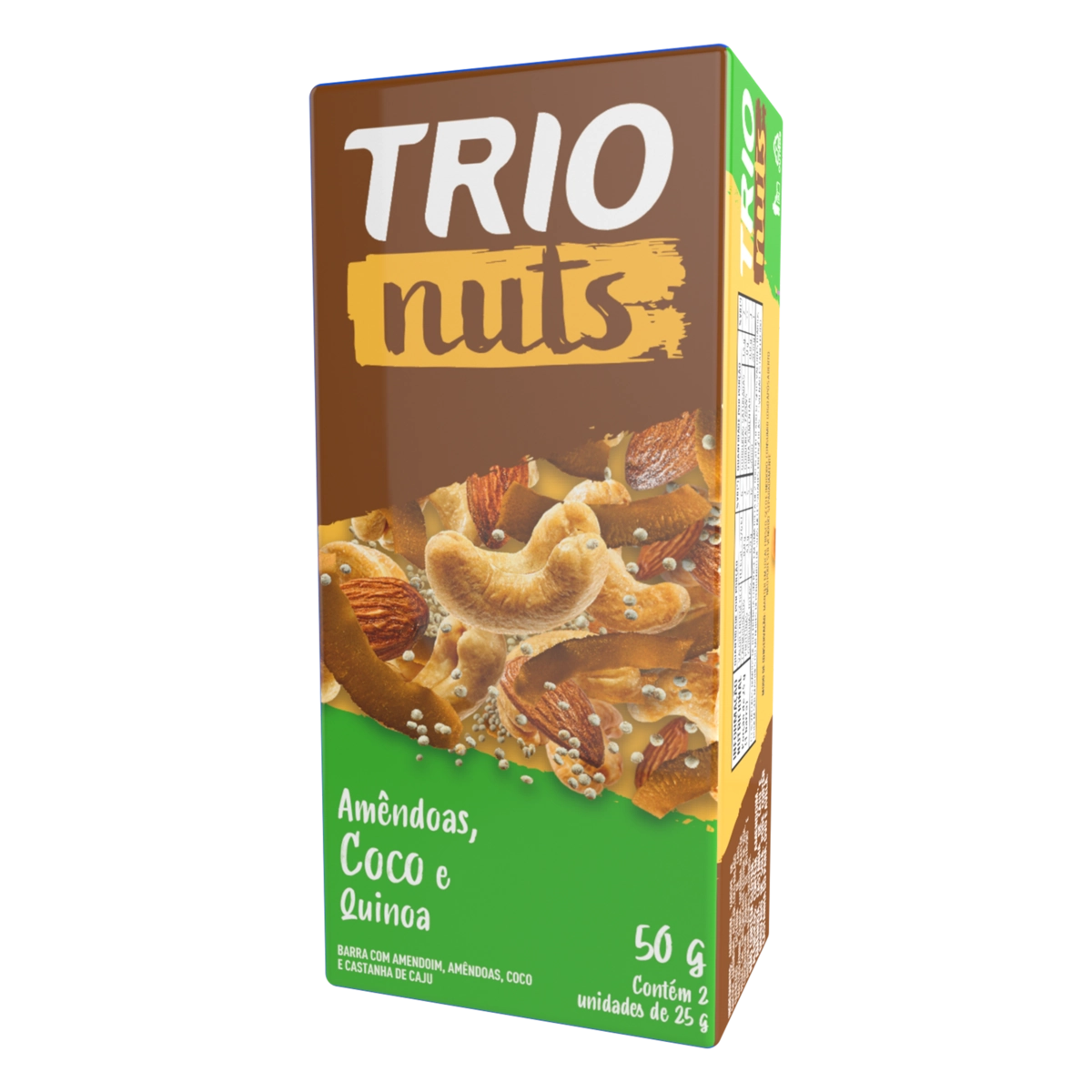 Pack Barra De Nuts Amêndoas, Coco E Quinoa Trio Caixa 50g 2 Unidades