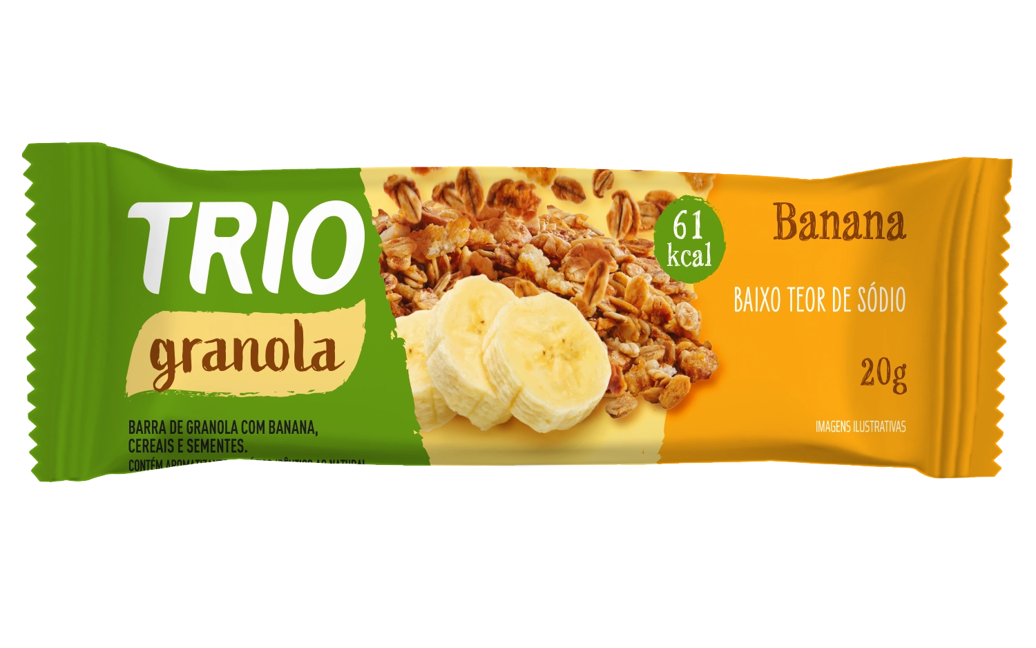 Pack Barra De Cereal Granola E Banana Trio Caixa 60g 3 Unidades