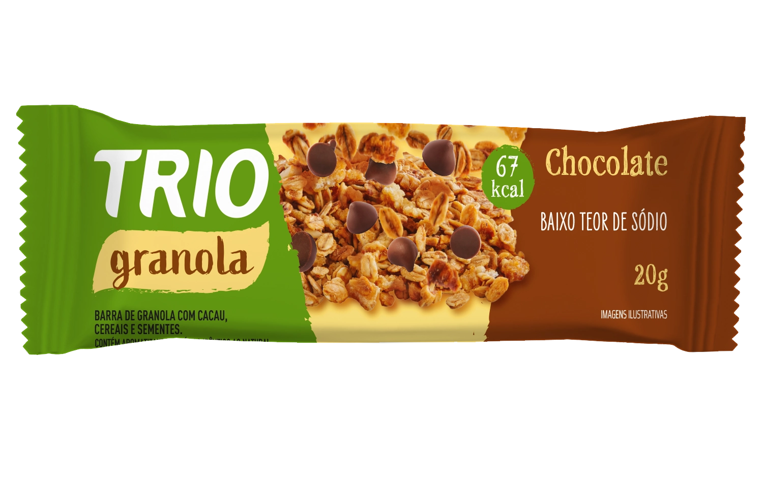 Pack Barra De Cereal Granola E Chocolate Trio Caixa 60g 3 Unidades