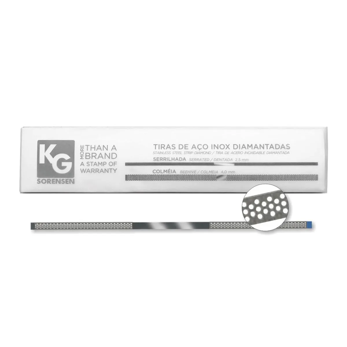 Tira de Lixa de Aço Inox Diamantada Colmeia Média 4x150mm com 6 - KG Sorensen