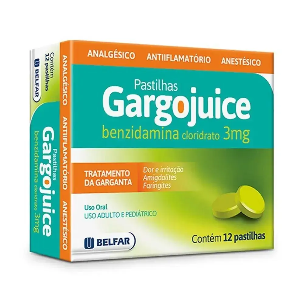 Gargojuice Sabor Laranja 3 Mg 12 Pastilhas Belfar Similar