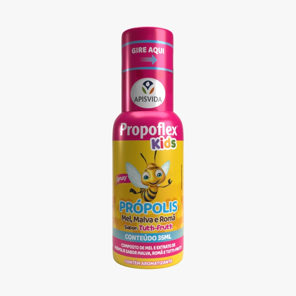 Composto De Mel E Extrato De Própolis Tutti Frutti Apis Vida Propoflex Kids Frasco 35ml Spray