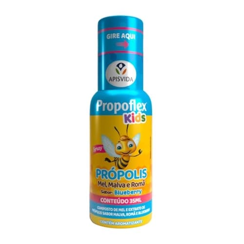 Composto De Mel E Extrato De Própolis Blueberry Apis Vida Propoflex Kids Frasco 35ml Spray