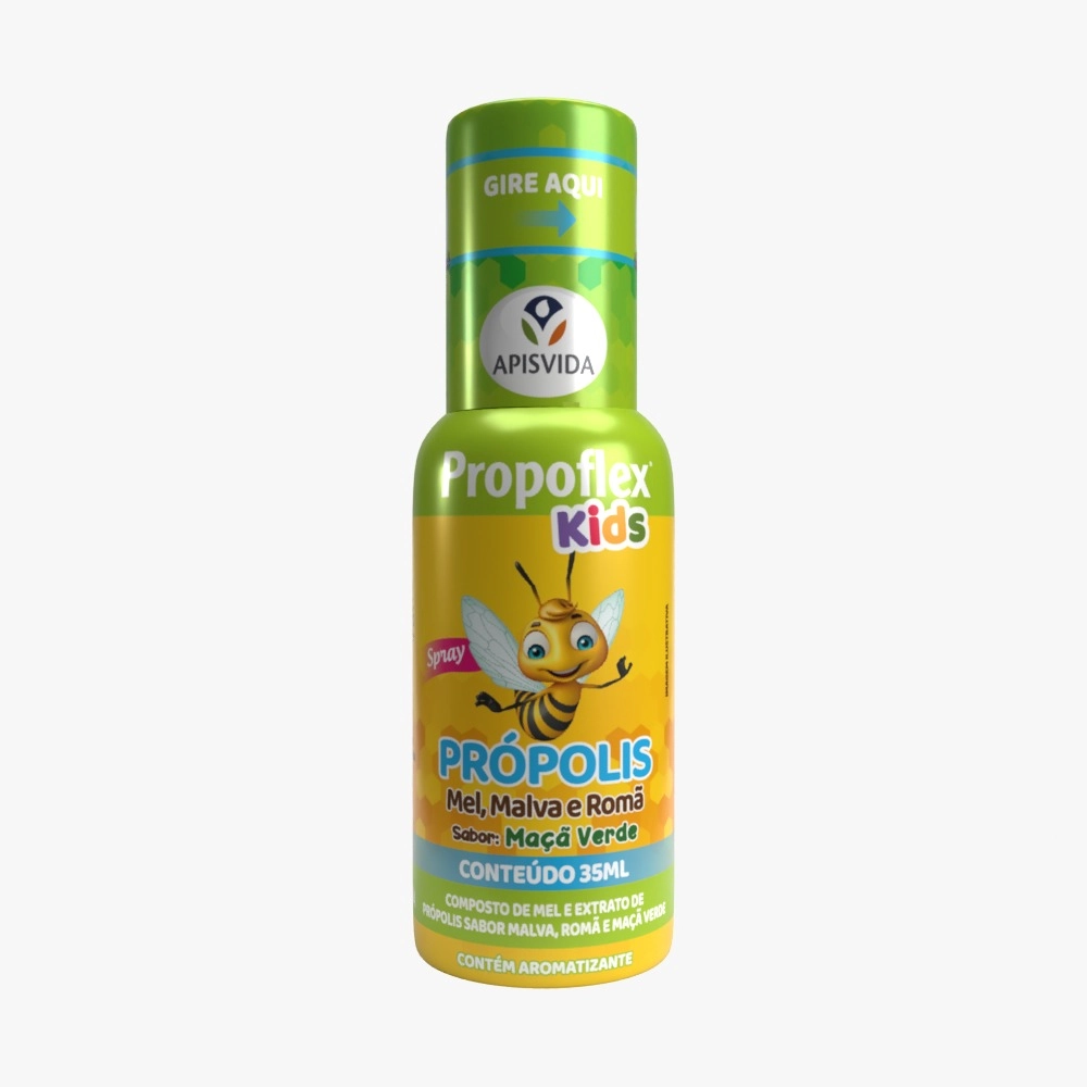 Composto De Mel E Extrato De Própolis Maçã Verde Apis Vida Propoflex Kids Frasco 35ml Spray
