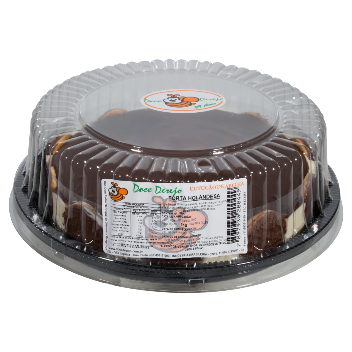 Torta Holandesa Congelada Doce Desejo Cutucão De Abelha Bandeja 1kg