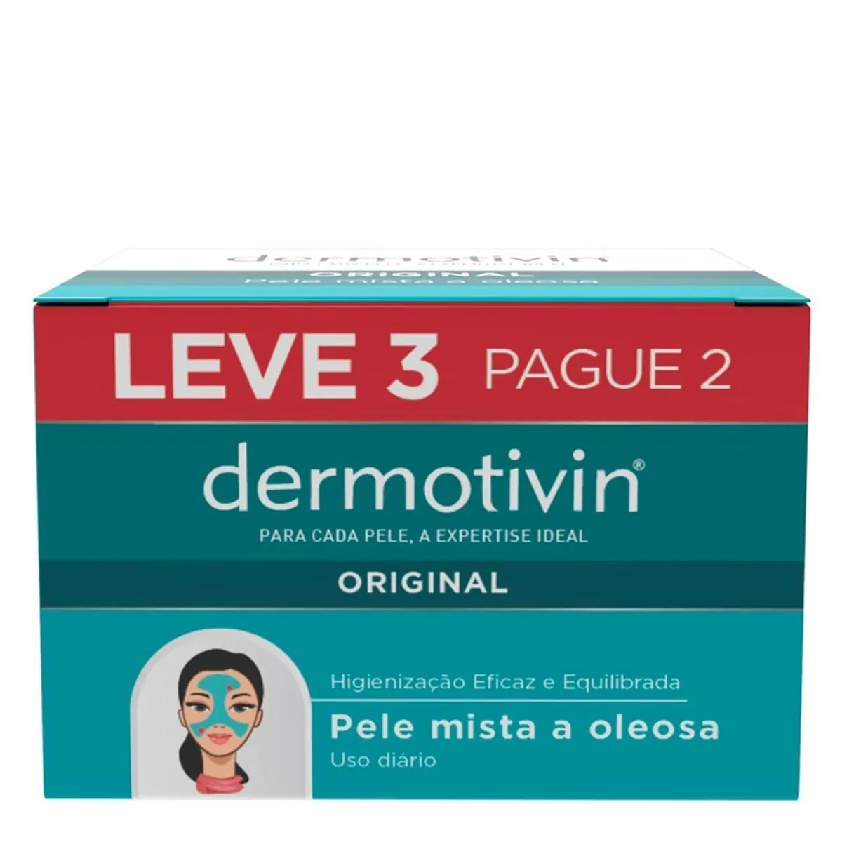 Kit Sabonete em Barra Dermotivin Original 90g 3 Unidades