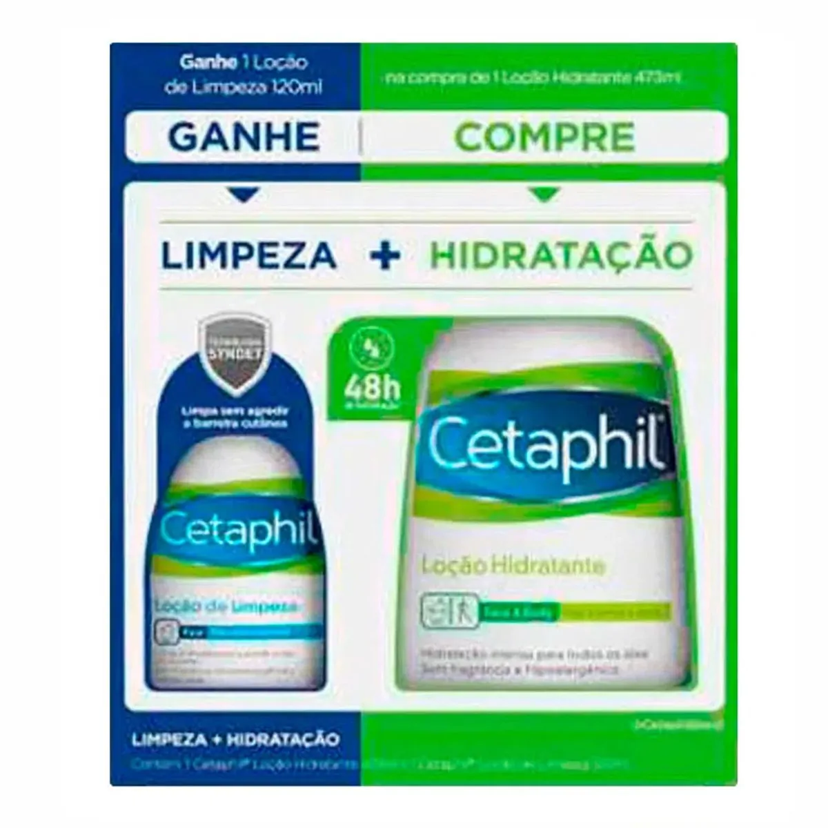 Kit Cetaphil Loção Hidratante de 473ml E Loção Limpeza Com 120ml